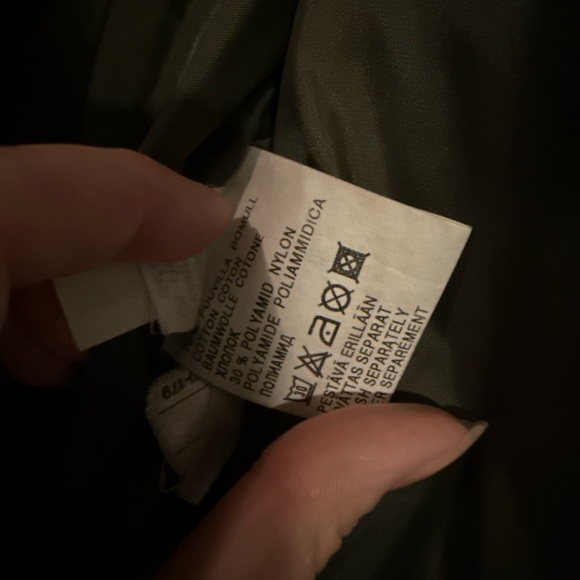 Luhta (Finland) Olive Green Long Trench Coat Vintage - Picture 10 of 12